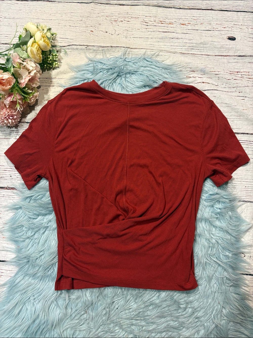 Lululemon Ribbed Modal-Silk Blend Reversible T-Shirt Cayenne